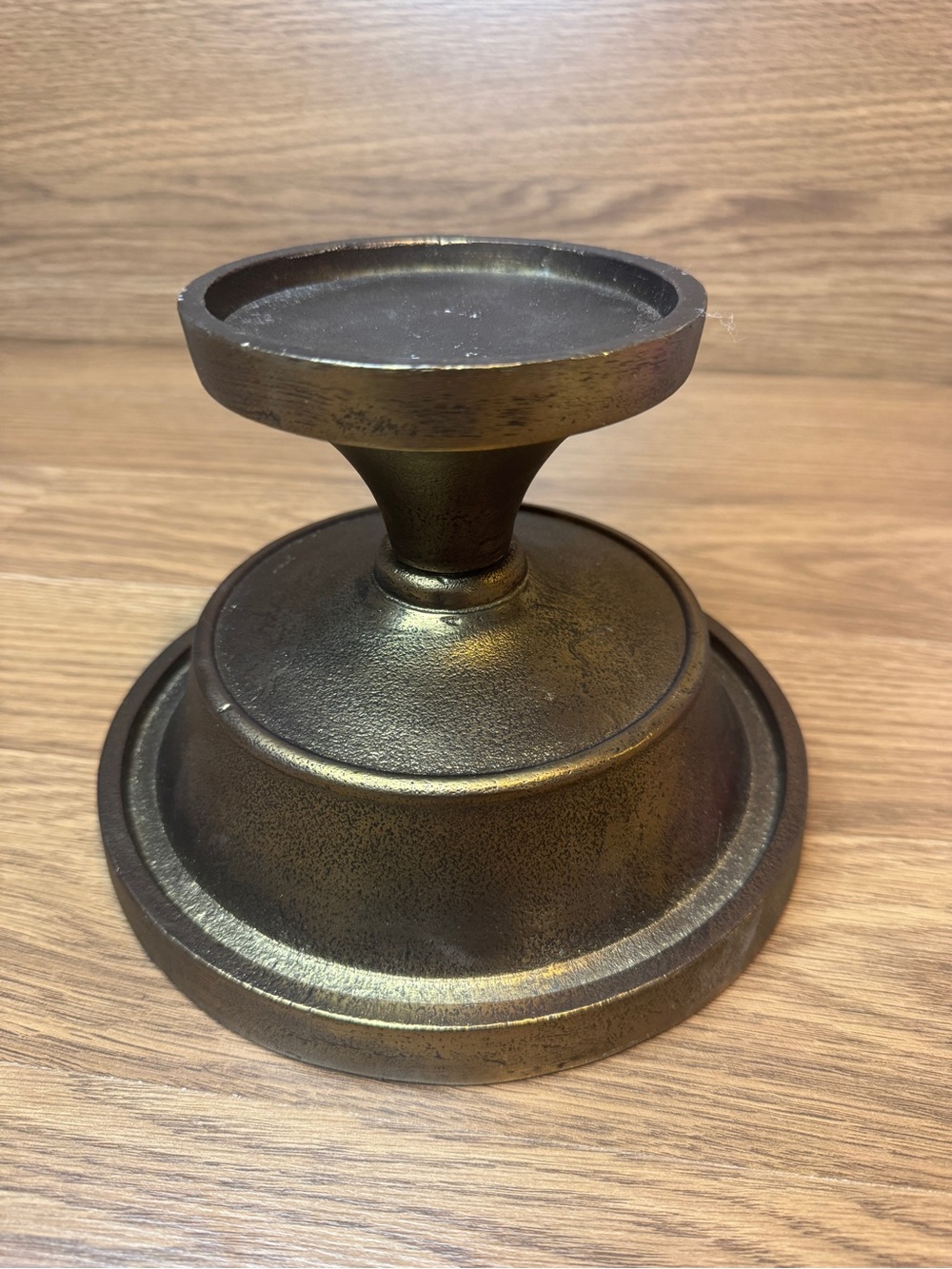 Arhaus Camden Short Hurricane 8x8x13 Antique Brass Cast Aluminum